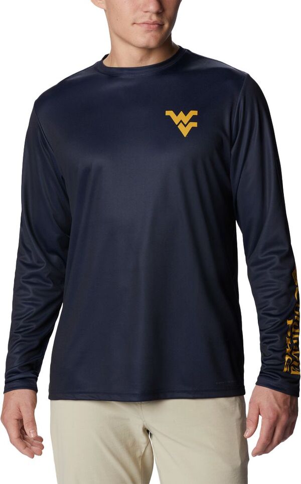 コロンビア メンズ Tシャツ トップス Columbia Men's West Virginia Mountaineers Blue PHG Terminal Tackle Longsleeve T-Shirtの通販は 12,525円