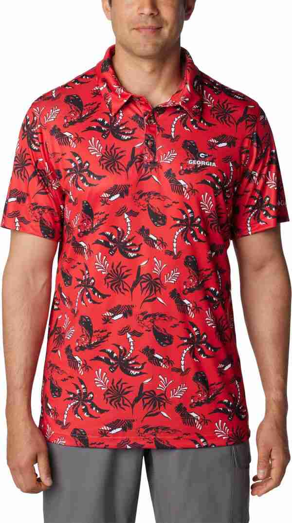 コロンビア メンズ ポロシャツ トップス Columbia Men's Georgia Bulldogs Red Terminal Tackle Poloの通販は