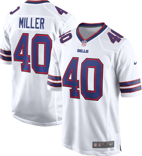 ナイキ メンズ Tシャツ トップス Nike Men's Buffalo Bills Von Miller #40 White Game Jerseyの通販は