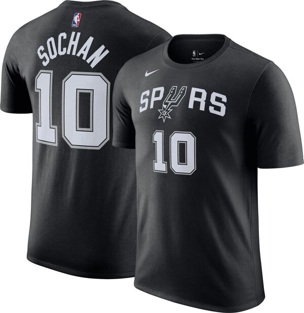 ナイキ メンズ Tシャツ トップス Nike Men's San Antonio Spurs Jeremy Sochan #10 Black T-Shirtの通販は