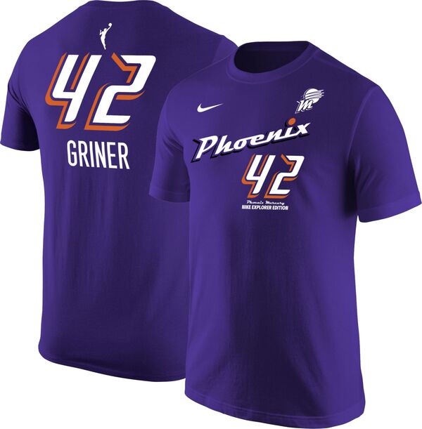 ナイキ メンズ Tシャツ トップス Nike Adult Phoenix Mercury Brittney Griner #42 Purple T-Shirt