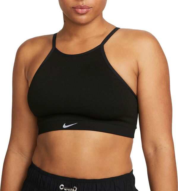 ナイキ レディース ブラジャー アンダーウェア Nike Women's Indy Seamless Ribbed Light-Support Non-Padded Sports Bra Black