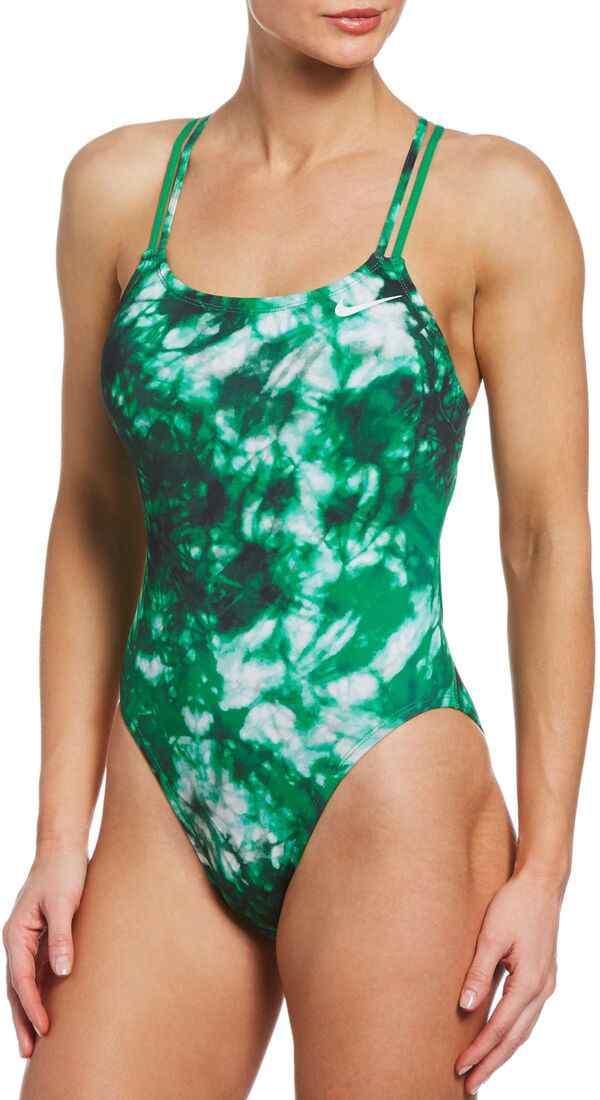 ナイキ レディース 上下セット 水着 NIKE Women's Hydrastrong Tie Dye Spiderback One Piece Swimsuit Court Green