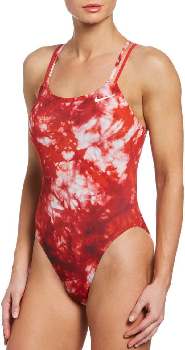 ナイキ レディース 上下セット 水着 NIKE Women's Hydrastrong Tie Dye Spiderback One Piece Swimsuit University Red