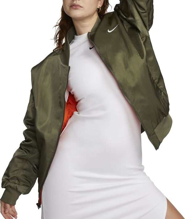 ナイキ レディース ジャケット・ブルゾン アウター Nike Sportswear Women's Reversible Varsity Bomber Jacket Medium Olive