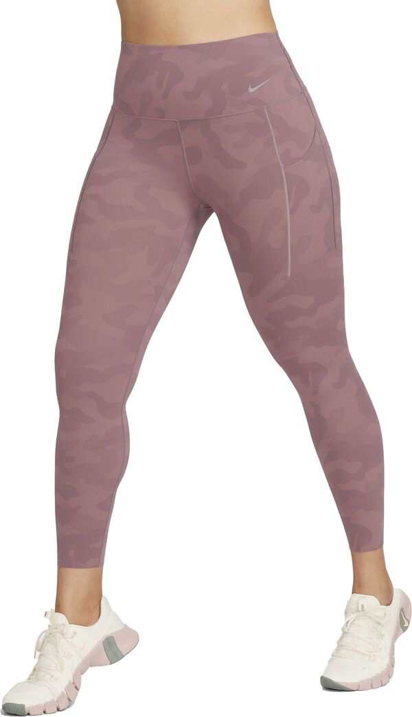 ナイキ レディース カジュアルパンツ ボトムス Nike Women's Universa Medium-Support High-Waisted 7/8 Camo Leggings Smokey Mauve