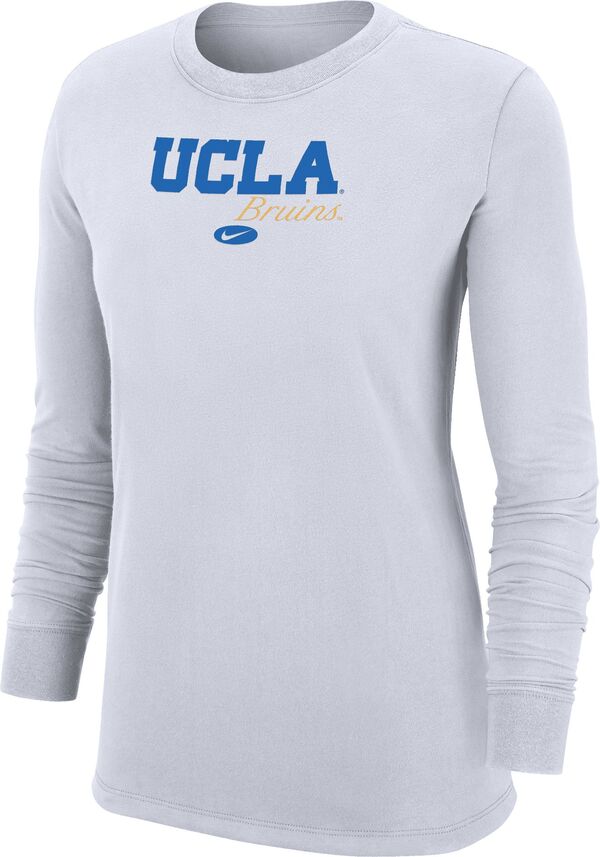 ナイキ レディース Tシャツ トップス Nike Women's UCLA Bruins White Crew Long Sleeve T-Shirtの通販は
