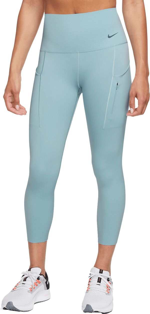 ナイキ レディース カジュアルパンツ ボトムス Nike Women's Go Firm-Support High-Waisted Cropped Leggings Ocean Bliss