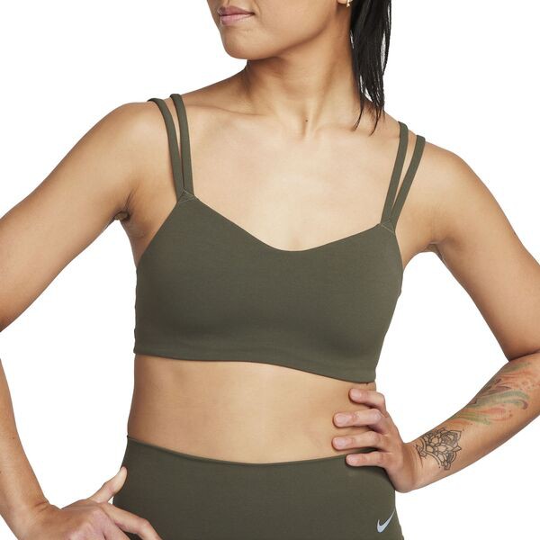 ナイキ レディース ブラジャー アンダーウェア Nike Women's Zenvy Strappy Light-Support Padded Sports Bra Cargo Khaki