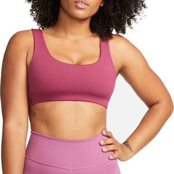 ナイキ レディース ブラジャー アンダーウェア Nike Women's One Scoop Light-Support Lightly Lined U-Neck Sports Bra Rosewood