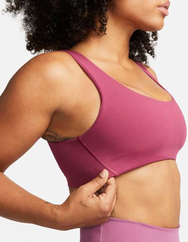 ナイキ レディース ブラジャー アンダーウェア Nike Women's One Scoop Light-Support Lightly Lined U-Neck Sports Bra Rosewood