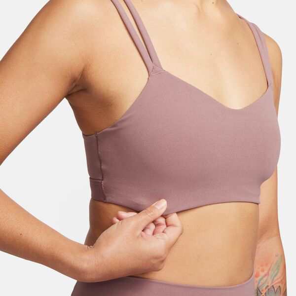 ナイキ レディース ブラジャー アンダーウェア Nike Women's Zenvy Strappy Light-Support Padded Sports Bra Smokey Mauve