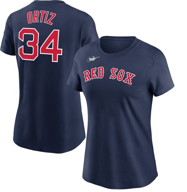 ナイキ レディース Tシャツ トップス Nike Women's Boston Red Sox David Ortiz #34 Navy T-Shirtの通販は