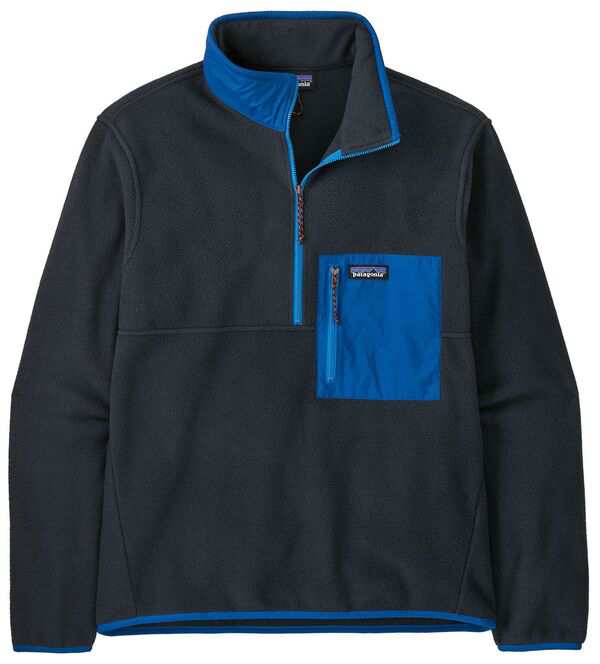 パタゴニア メンズ パーカー・スウェット アウター Patagonia Men's Microdini 1/2 Zip Fleece Pullover Pitch Blue/Endless Blue