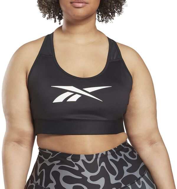 リーボック レディース ブラジャー アンダーウェア Reebok Women's Plus Size Lux Vector Racer Sports Bra Black