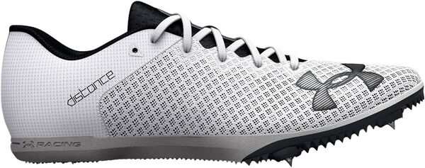 アンダーアーマー メンズ スニーカー シューズ Under Armour Kick Distance 4 Track and Field Shoes White/Black