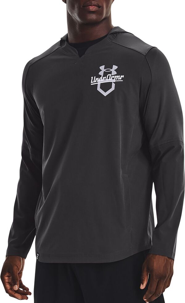 アンダーアーマー メンズ ジャケット・ブルゾン アウター Under Armour Men's Cage Hooded Jacket Jet Gray/Whiteの通販は