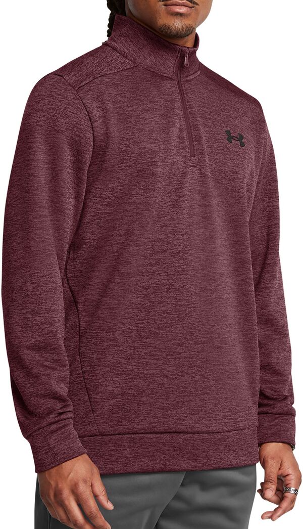 アンダーアーマー メンズ パーカー・スウェット アウター Under Armour Men's Armour Fleece Twist 1/4 Zip Jacket Dark Maroon/Blackの通販は