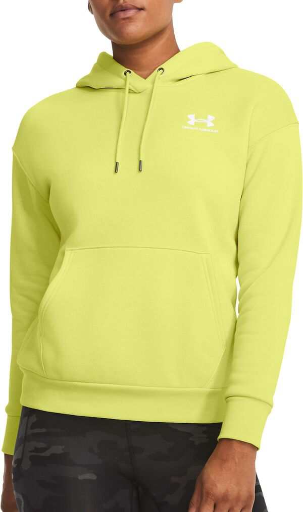 アンダーアーマー レディース パーカー・スウェット アウター Under Armour Women's Essential Fleece Hoodie Lime Yellow