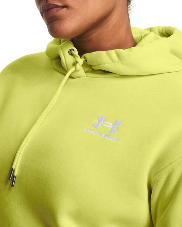 アンダーアーマー レディース パーカー・スウェット アウター Under Armour Women's Essential Fleece Hoodie Lime Yellow