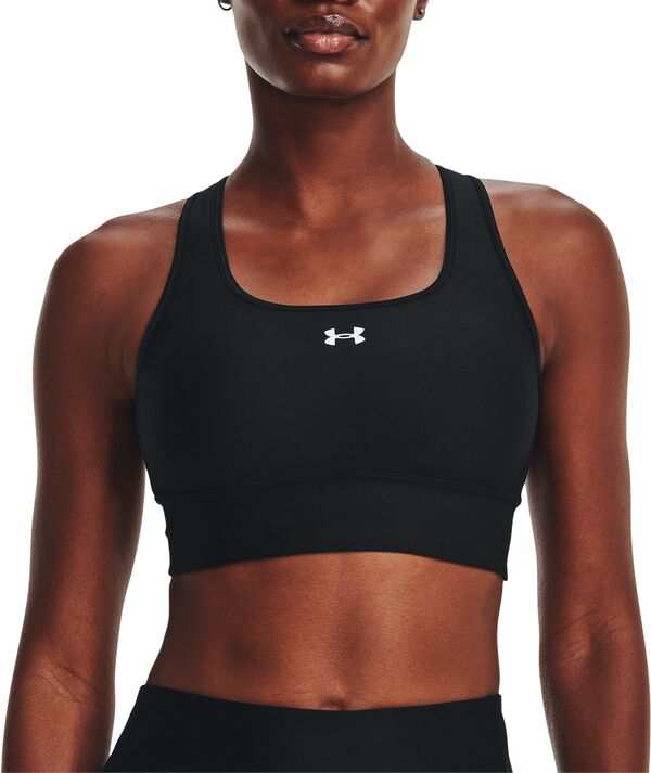 アンダーアーマー レディース ブラジャー アンダーウェア Under Armour Women's Crossback Mid Long Line Sports Bra Black