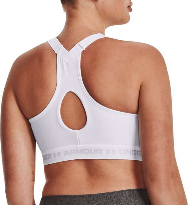 アンダーアーマー レディース ブラジャー アンダーウェア Under Armour Women's High Crossback Zip Sports Bra White