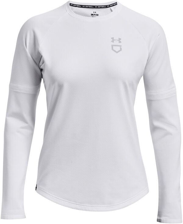 アンダーアーマー レディース パーカー・スウェット アウター Under Armour Women's Softball Crewneck Pullover Sweatshirt White/Mod G