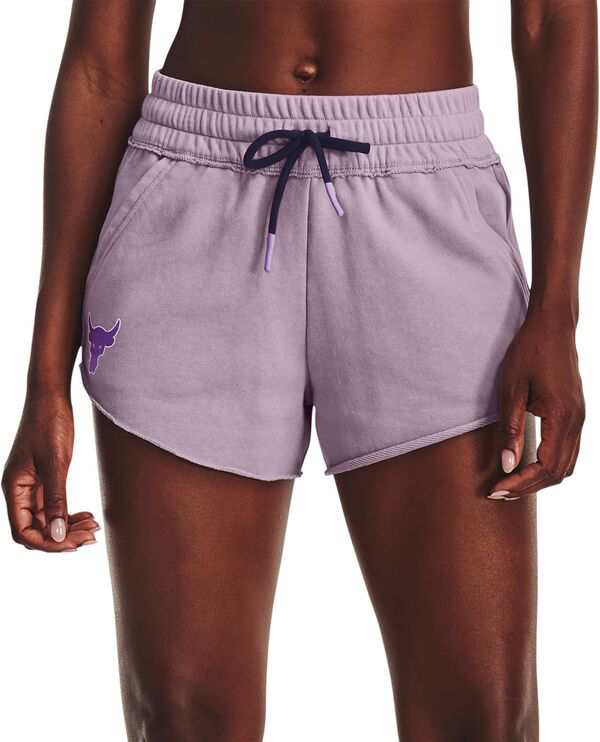 アンダーアーマー レディース ハーフパンツ・ショーツ ボトムス Under Armour Women's Project Rock Rival Terry Shorts Purple Haze