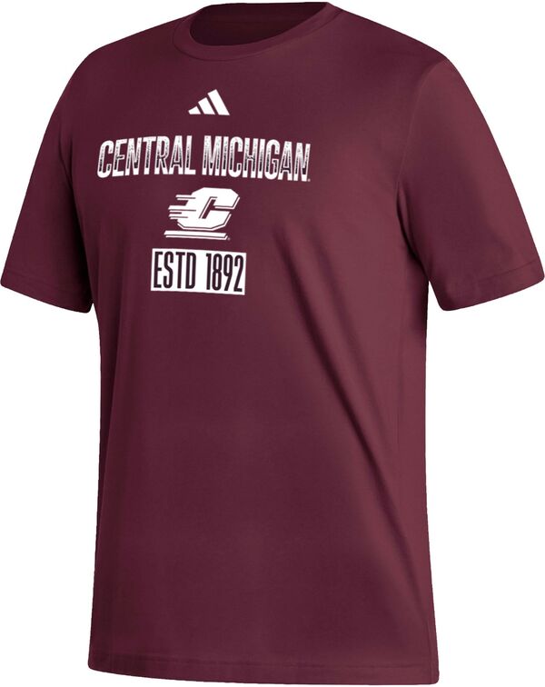 アディダス メンズ Tシャツ トップス adidas Men's Central Michigan Chippewas Maroon Amplifier T-Shirt