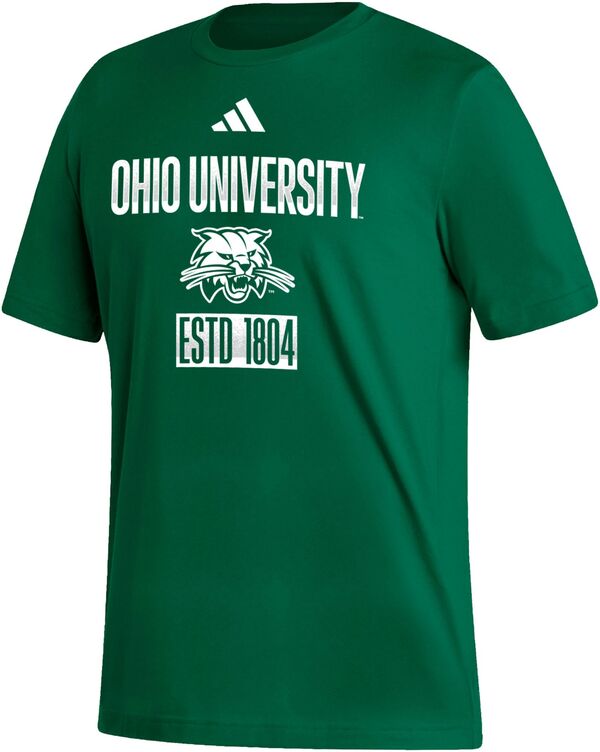 アディダス メンズ Tシャツ トップス adidas Men's Ohio Bobcats Green Amplifier T-Shirtの通販は