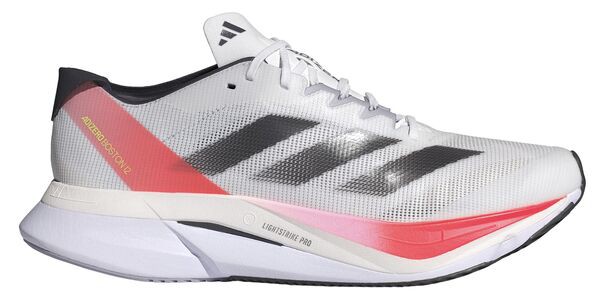 アディダス メンズ スニーカー シューズ adidas Men's Adizero Boston 12 Running Shoes White/Solar Red