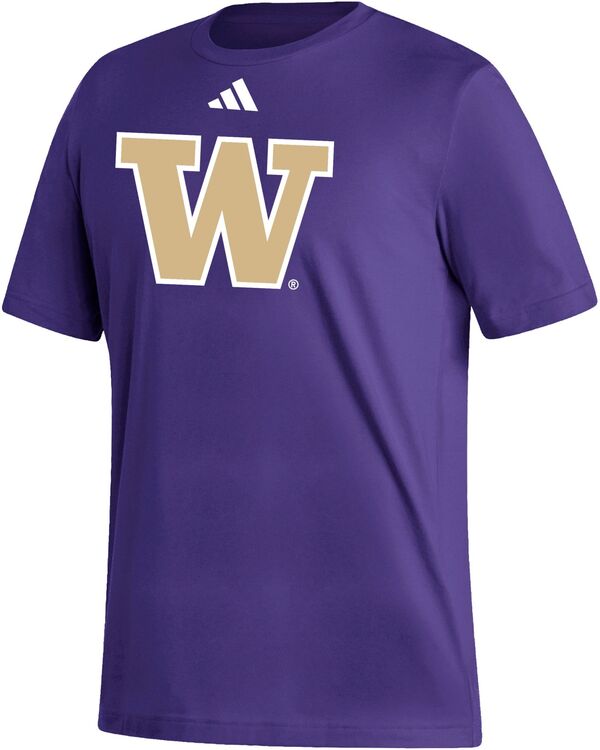 アディダス メンズ Tシャツ トップス adidas Men's Washington Huskies Purple Primary T-Shirtの通販は 10,980円