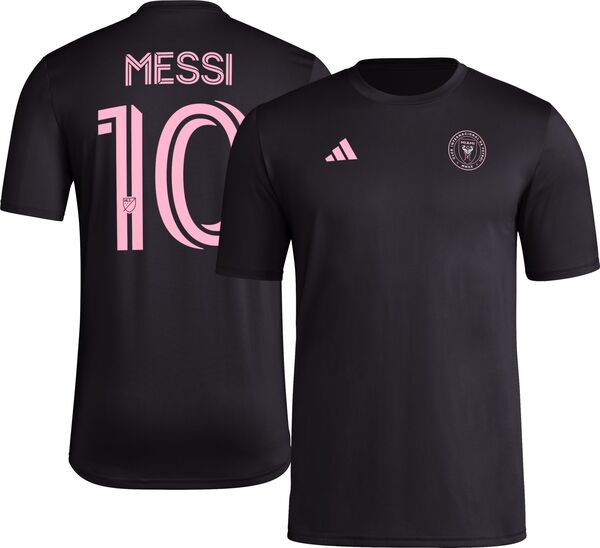アディダス メンズ Tシャツ トップス adidas Adult Inter Miami CF Lionel Messi #10 Black T-Shirtの通販は