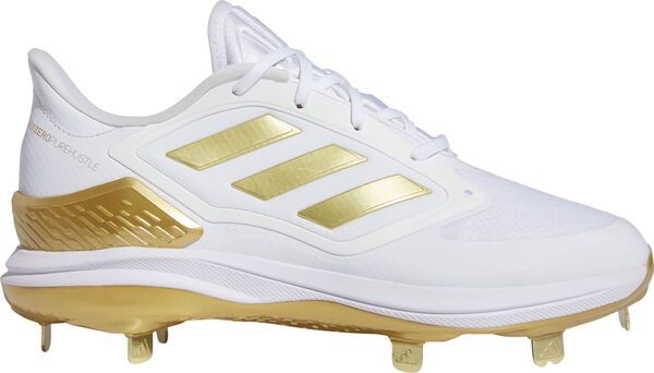 アディダス レディース スニーカー シューズ adidas Women's adizero PureHustle 3 Elite Metal Fastpitch Softball Cleats White/Gold