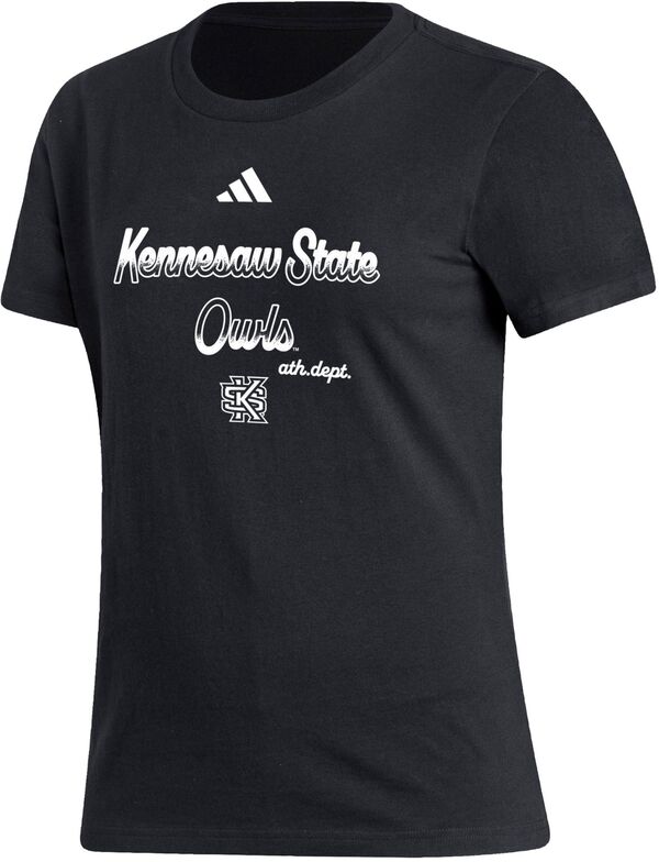 アディダス レディース Tシャツ トップス adidas Women's Kennesaw State Owls Black Amplifier T-Shirtの通販は