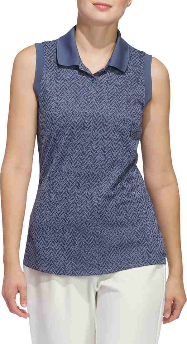アディダス レディース ポロシャツ トップス adidas Women's Ultimate365 Jacquard Sleeveless Golf Polo Shirt Collegiate Navyの通販は