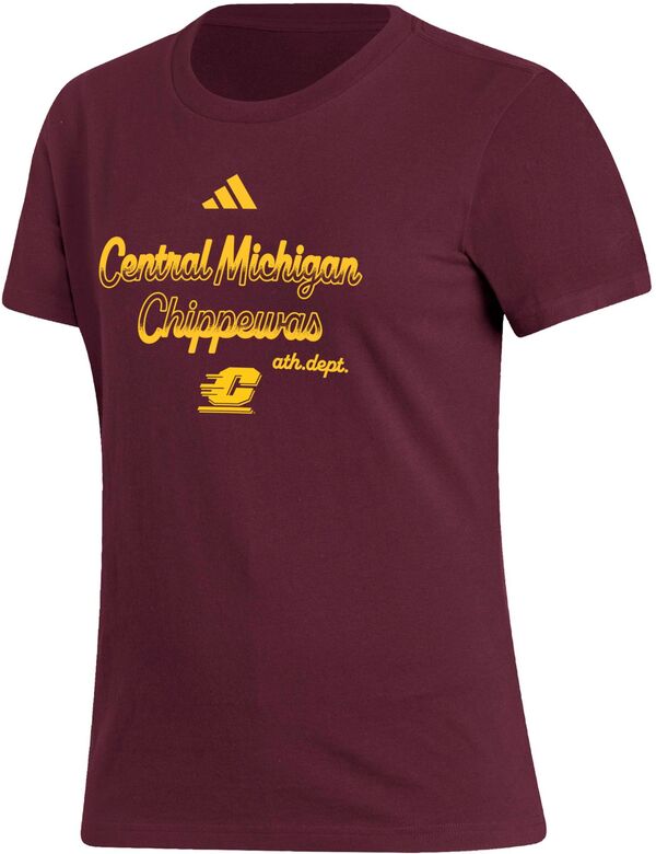アディダス レディース Tシャツ トップス adidas Women's Central Michigan Chippewas Maroon Amplifier T-Shirt