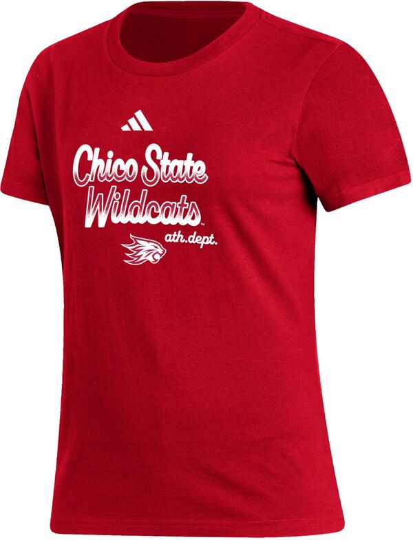 アディダス レディース Tシャツ トップス adidas Women's Chico State Wildcats Cardinal Amplifier T-Shirt 13,980円