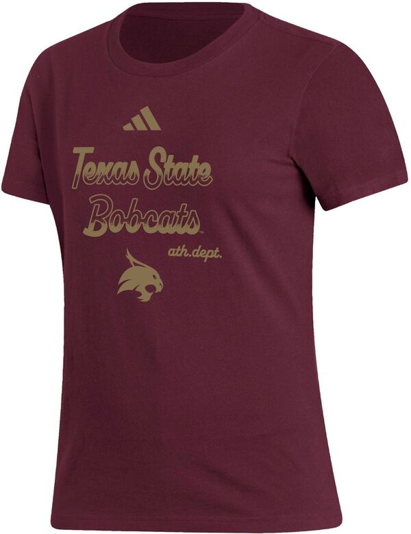 アディダス レディース Tシャツ トップス adidas Women's Texas State Bobcats Maroon Amplifier T-Shirt