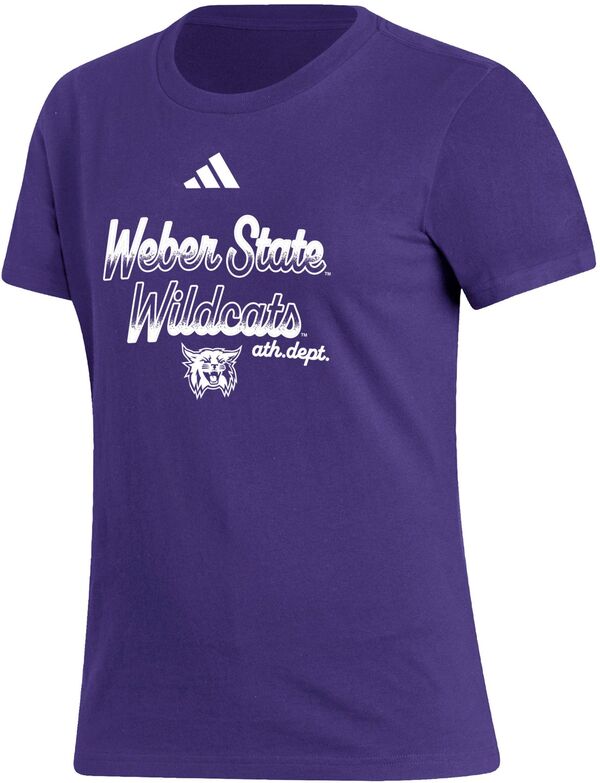アディダス レディース Tシャツ トップス adidas Women's Weber State Wildcats Purple Amplifier T-Shirt 13,980円