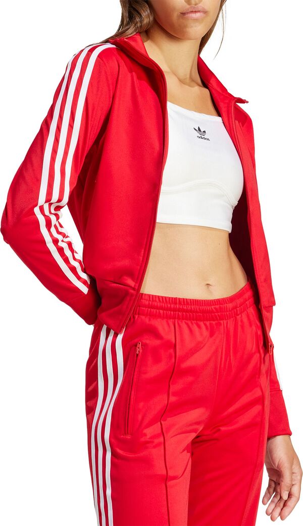 PEBBLE BEACH adidas レディースジャケット 赤 XS adidas - 80s美品WS】アディダス刺繍トラックジャケット古着女子