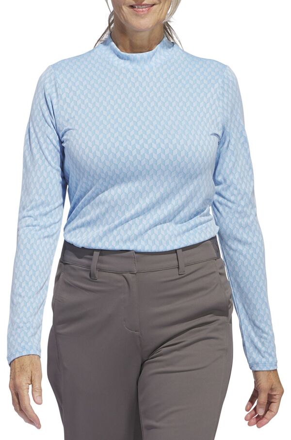アディダス レディース ポロシャツ トップス adidas Women's Ultimate365 Tour HEAT.RDY Mock Neck Golf Polo Shirt Semi Blue Burstの通販は