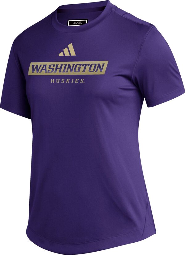 アディダス レディース Tシャツ トップス adidas Women's Washington Huskies Purple Sidelines Performance T-Shirtの通販は