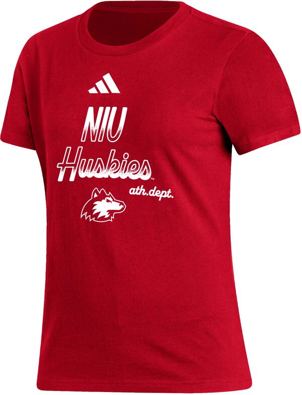 アディダス レディース Tシャツ トップス adidas Women's Northern Illinois Huskies Cardinal Amplifier T-Shirtの通販は