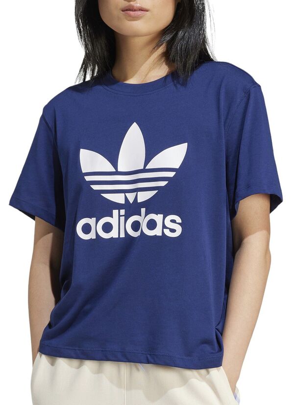 アディダス レディース Tシャツ トップス adidas Originals Women's Adicolor Trefoil Boxy T-Shirt Dark Blue 6,480円