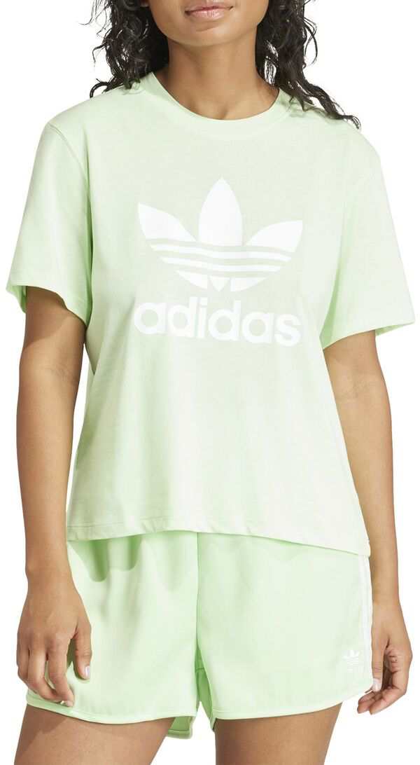 アディダス レディース Tシャツ トップス adidas Originals Women's Adicolor Trefoil Boxy T-Shirt Semi Green Spark