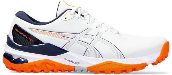 アシックス メンズ スニーカー シューズ ASICS Men's GEL-KAYANO ACE 2 Golf Shoes White/Orange