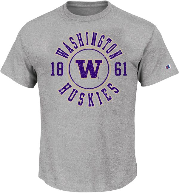 チャンピオン メンズ Tシャツ トップス Profile Varsity Men's Washington Huskies Grey Big and Tall Logo Long Sleeve T-Shirtの通販は 7,906円