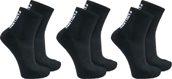 カーハート レディース 靴下 アンダーウェア Carhartt Men's Force Midweight Logo Short Crew Sock 3-Pack Blackの通販は 7,480円