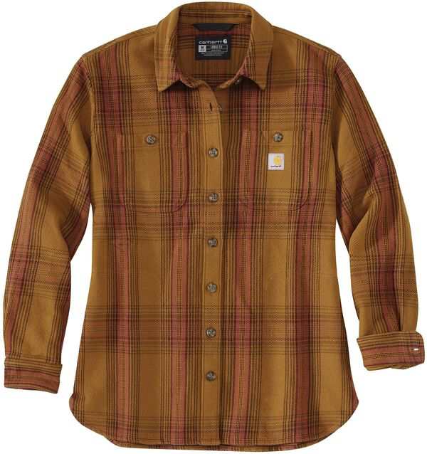 カーハート レディース シャツ トップス Carhartt Women's Twill Overshirt Carhartt Brown